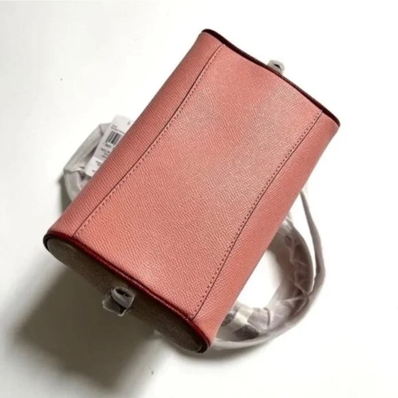 Original COACH Sydney Satchel In Colorblock Crossbody Pink Maroon - Picture 4 of 5